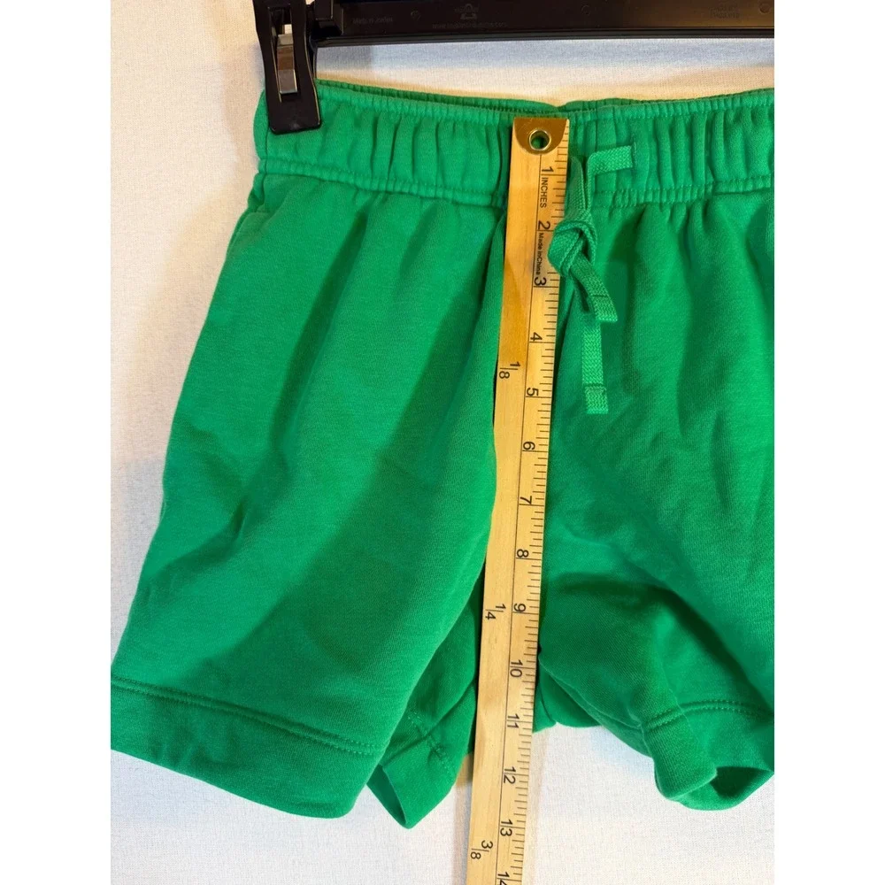 Nike Womens Sportswear Fleece Shorts Green Elastic Drawstring Logo Small